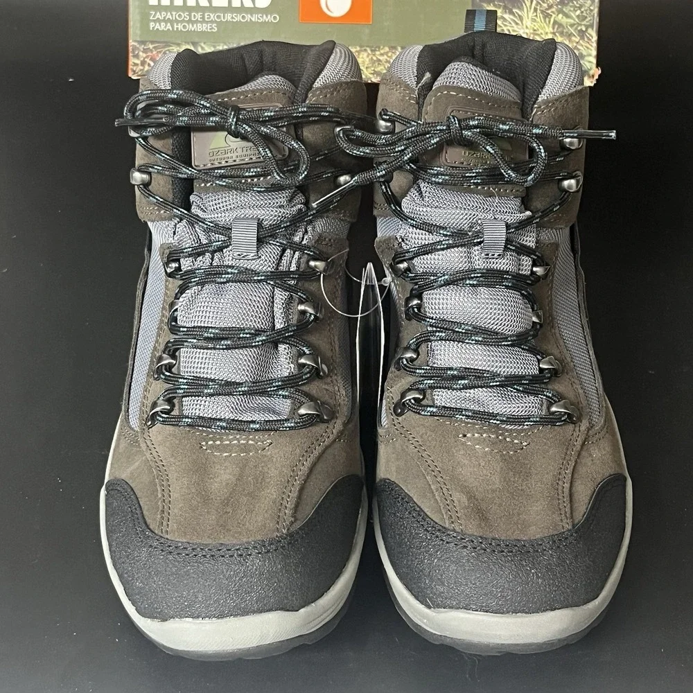 Ozark Trail Hilltop Mens Waterproof Hiking Boots Grey Brown Size 11 MNOT41EZ004